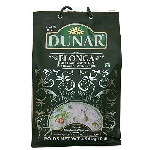 Dunar Elonga Basmati Rice, Premium, 10 Lb