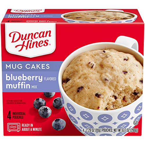 Duncan Hines Mug Cakes Blueberry Flavored Muffin Mix, 4 - 2.29 O