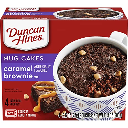 Duncan Hines Mug Cakes Caramel Flavored Brownie Mix, 4 - 2.6 Oz