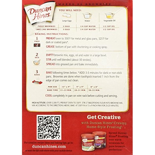 Duncan Hines Chewy Fudge Brownies 18.3Oz Family Size - 2 Boxes