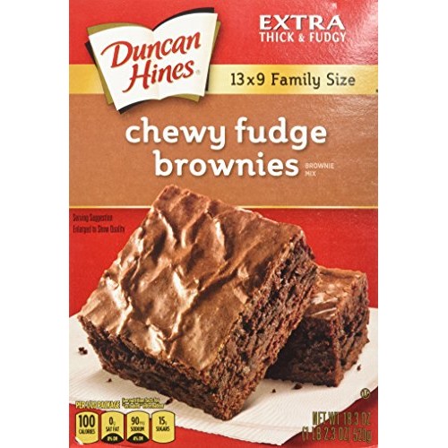 Duncan Hines Chewy Fudge Brownies 18.3Oz Family Size - 2 Boxes