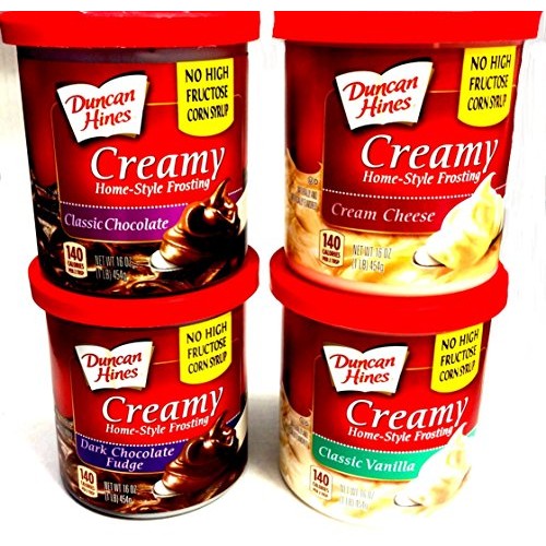 Duncan Hines CREAMY HOMESTYLE FROSTING Variety 4-Pack + FREE set...