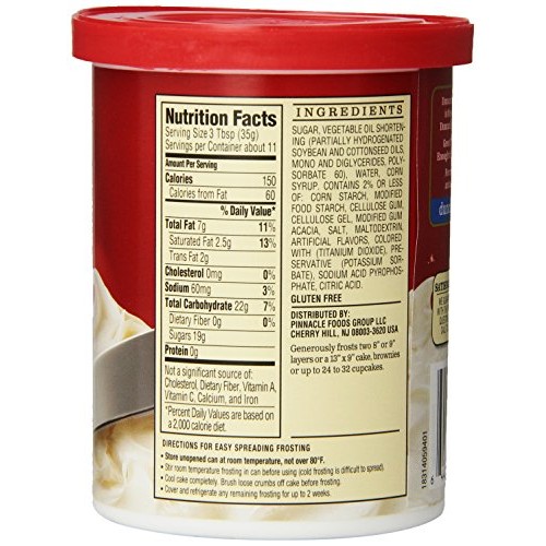 Duncan Hines Whipped Frosting, Fluffy White, 14 Ounce Pack Of 8