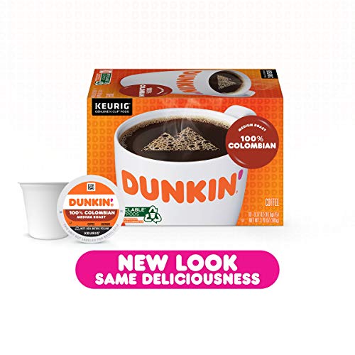 Dunkin 100% Colombian Medium Roast Coffee, 60 K Cups For Keurig