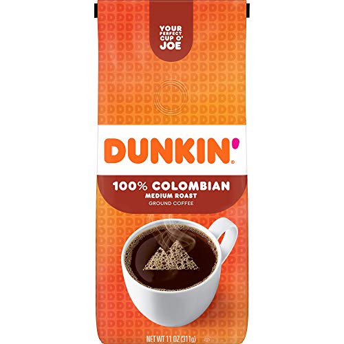 Dunkin 100% Columbian Medium Roast Ground Coffee, 11 Ounces Pa