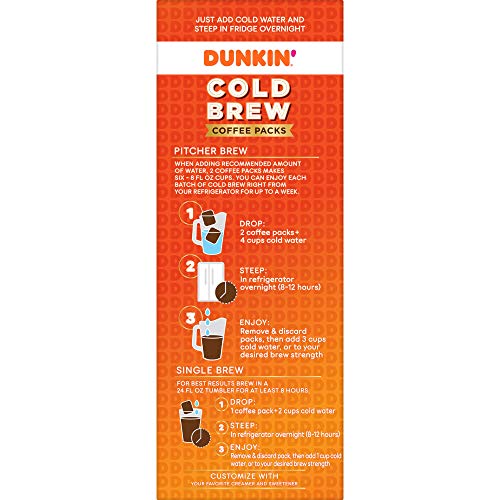 Dunkin Cold Brew Ground Coffee Packs, 8.46 Ounces Packaging Ma
