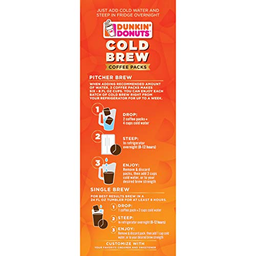 Dunkin Cold Brew Ground Coffee Packs, 8.46 Ounces Pack Of 6