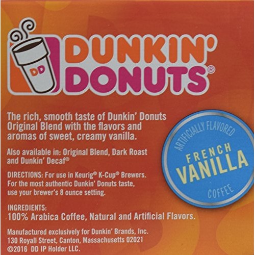 Dunkin Donuts French Vanilla Coffee Single Serve K-Cups, 24 Count