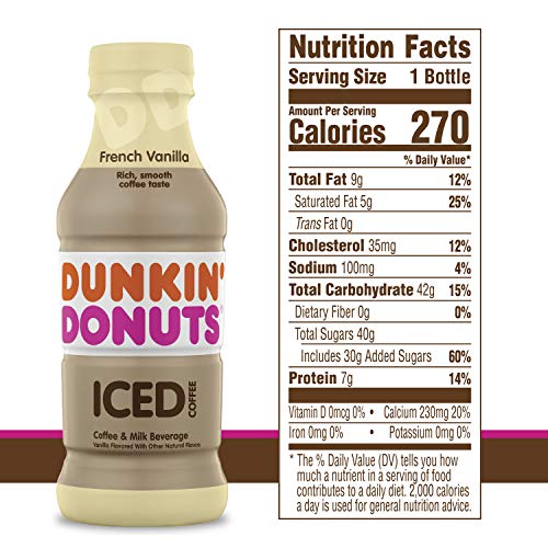 Dunkin Donuts French Vanilla Iced Coffee Bottle, 13.7 fl oz