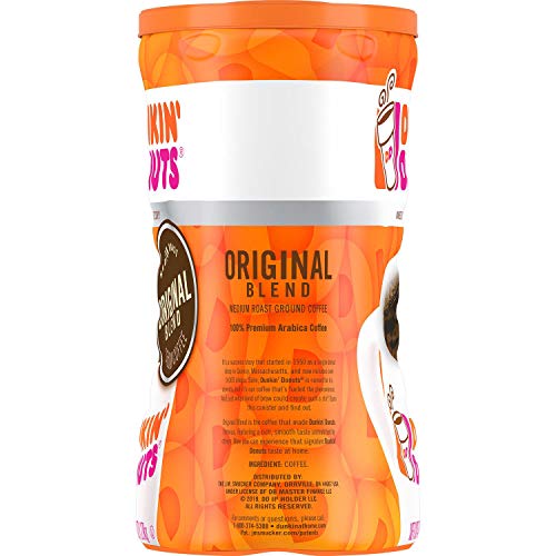Dunkin Donuts Ground Coffee, Original Blend Medium Roast, 90 Ounce