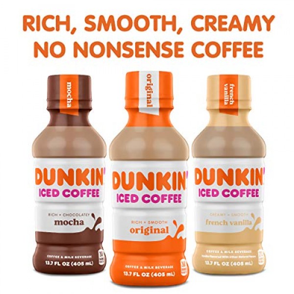 Dunkin Donuts Iced Coffee, French Vanilla, 13.7 Fluid Ounce Pac...