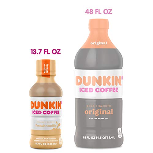 Dunkin Donuts Iced Coffee, French Vanilla, 13.7 Fluid Ounce Pac...