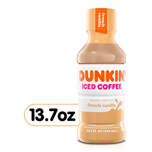 Dunkin Donuts Iced Coffee, French Vanilla, 13.7 Fluid Ounce Pac...