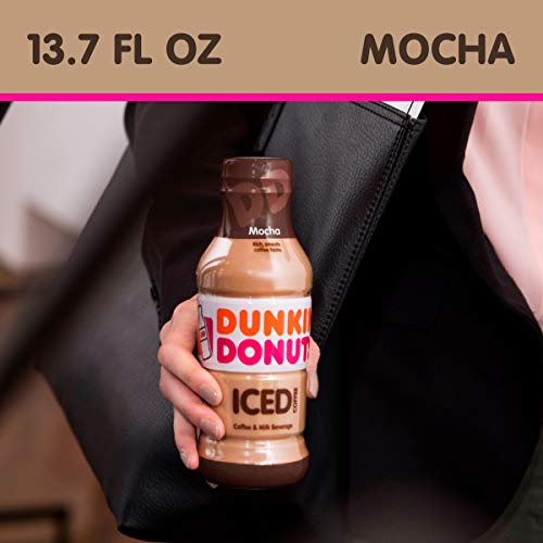 Dunkin Donuts Iced Coffee, Mocha, 13.7 Fluid Ounce Pack of 12