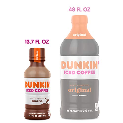 Dunkin Donuts Iced Coffee, Mocha, 13.7 Fluid Ounce Pack of 12