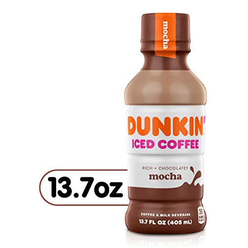 Dunkin Donuts Iced Coffee, Mocha, 13.7 Fluid Ounce Pack of 12