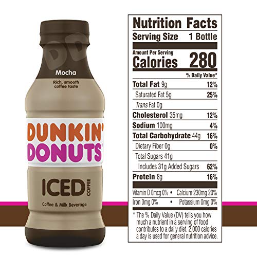 Dunkin Donuts Mocha Iced Coffee Bottle, 13.7 fl oz