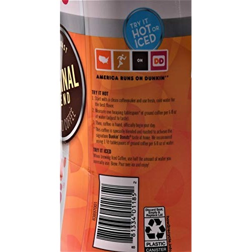 Dunkin Donuts Original Blend Ground Coffee Medium Roast Net Wt