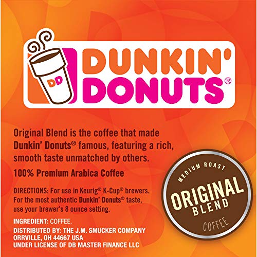 Dunkin Donuts Original Blend Medium Roast Coffee, 60 K Cups For