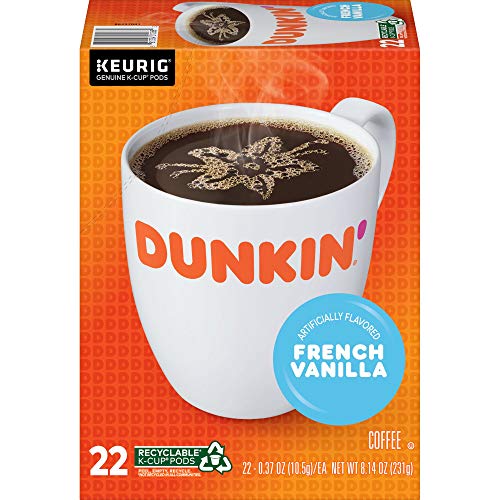 Dunkin French Vanilla Flavored Coffee, 88 K Cups For Keurig Cof