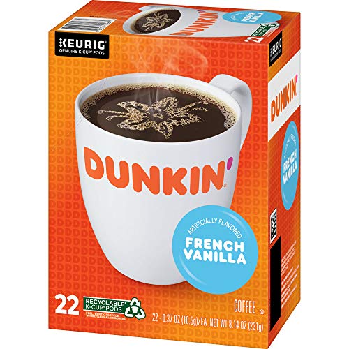 Dunkin French Vanilla Flavored Coffee, 88 K Cups For Keurig Cof