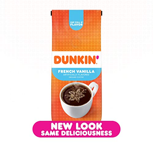 Dunkin French Vanilla Flavored Ground Coffee, 12 Ounces Packag