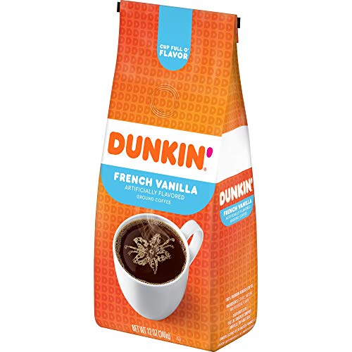 Dunkin French Vanilla Flavored Ground Coffee, 12 Ounces Packag