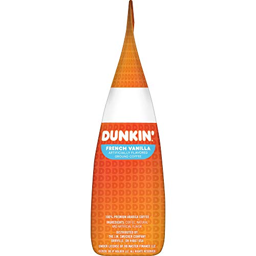 Dunkin French Vanilla Flavored Ground Coffee, 12 Ounces Packag
