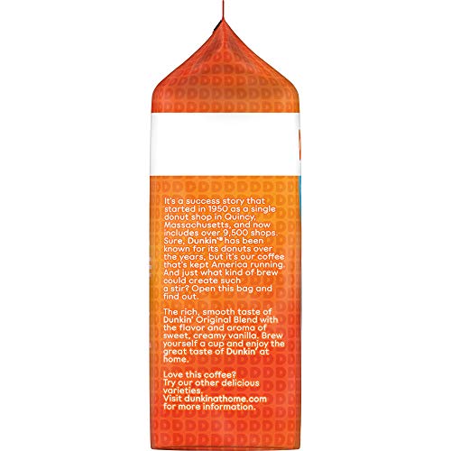 Dunkin French Vanilla Flavored Ground Coffee, 20 Ounces Pack O