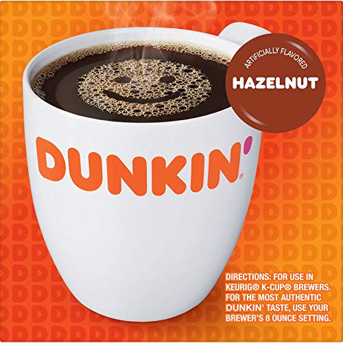 Dunkin Hazelnut Flavored Coffee, 60 K Cups For Keurig Coffee Ma
