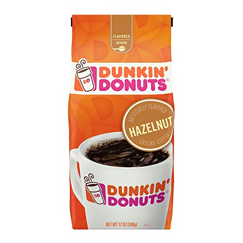 Dunkin Hazelnut Flavored Ground Coffee, 12 Ounces Packaging Ma