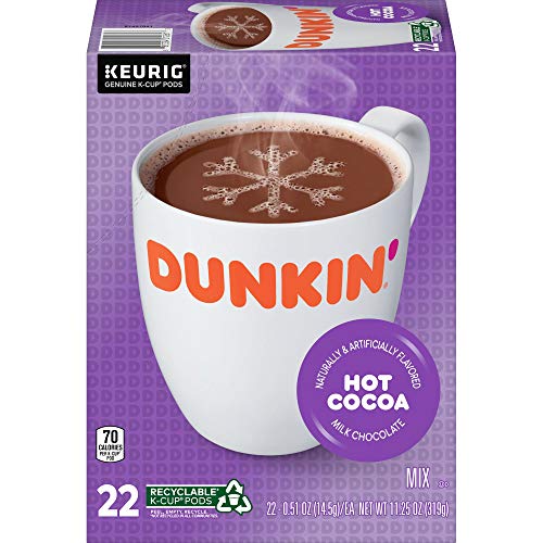 Dunkin Milk Chocolate Hot Cocoa, 88 K Cups For Keurig Coffee Ma