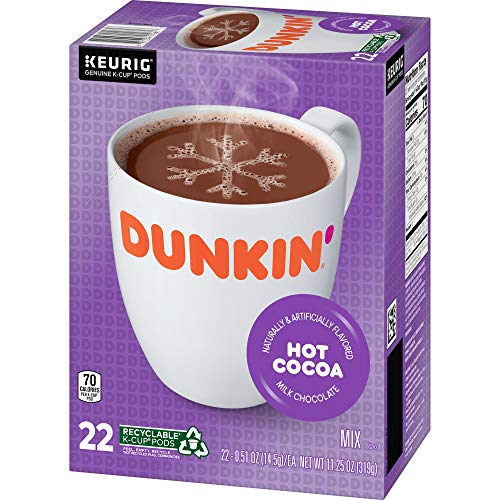 Dunkin Milk Chocolate Hot Cocoa, 88 K Cups For Keurig Coffee Ma