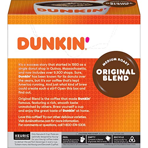 Dunkin Original Blend Medium Roast Coffee, 128 K Cups For Keuri