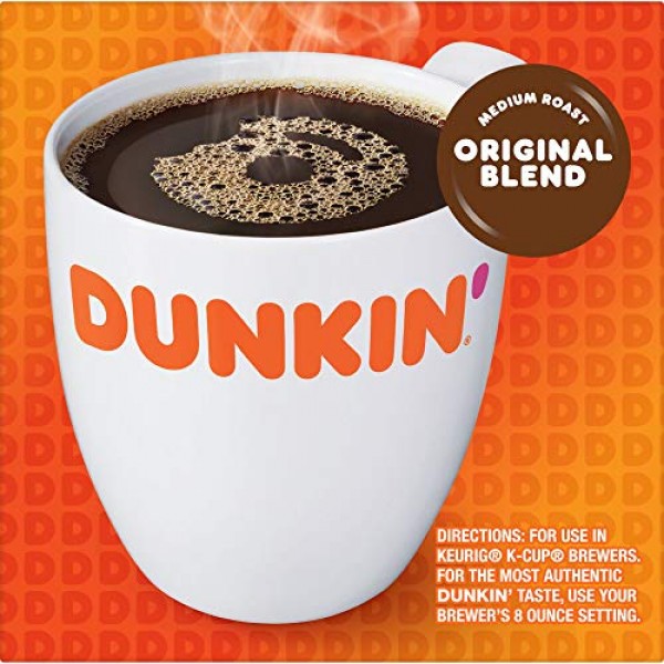 Dunkin Original Blend Medium Roast Coffee, 88 K Cups for Keurig...