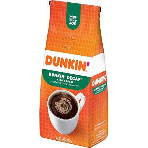 Dunkin Original Blend Medium Roast Decaf Ground Coffee, 12 Ounc