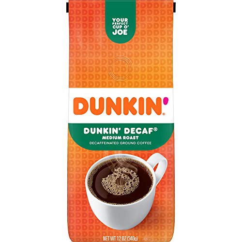 Dunkin Original Blend Medium Roast Decaf Ground Coffee, 12 Ounc