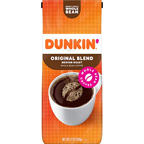 Dunkin Original Blend Medium Roast Whole Bean Coffee, 12 Ounces