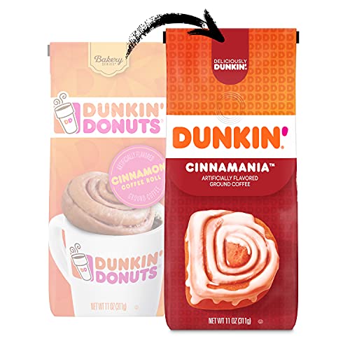 Dunkin Bakery Series Cinnamon Roll Flavored Ground Coffee, 11 O