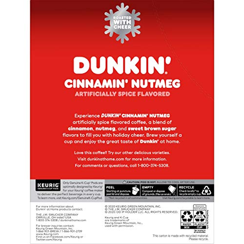 Dunkin Donuts Cinnamin Nutmeg Flavored Coffee, 88 K Cups For K