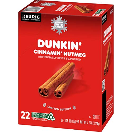 Dunkin Donuts Cinnamin Nutmeg Flavored Coffee, 88 K Cups For K