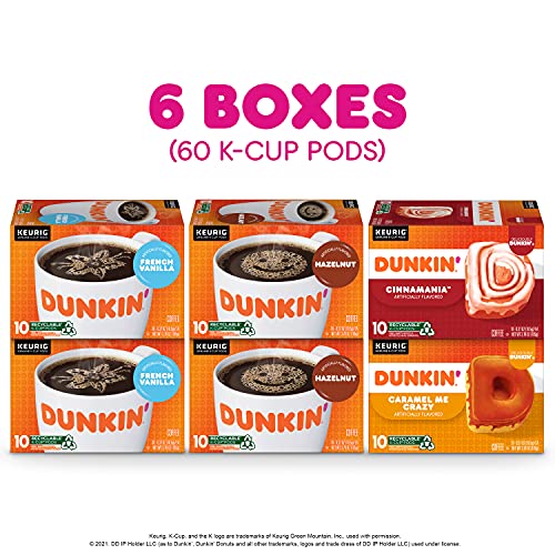 Dunkin Mixed Flavor Coffee Variety Pack, 60 K Cups For Keurig C