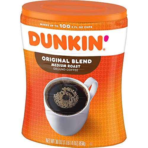 Dunkin Original Blend Medium Roast Ground Coffee Canister, 30 O