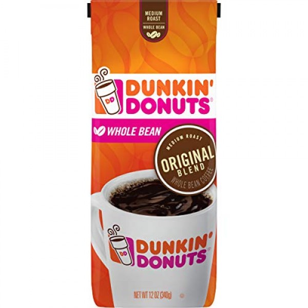 Dunkin Donuts Original Blend Whole Bean Coffee, Medium Roast, 1...