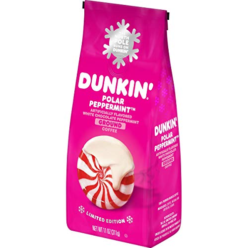Dunkin White Chocolate Peppermint Flavored Ground Coffee, 11 Ou