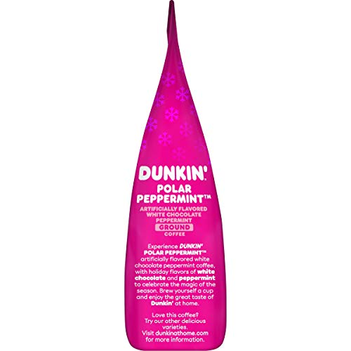 Dunkin White Chocolate Peppermint Flavored Ground Coffee, 11 Ou