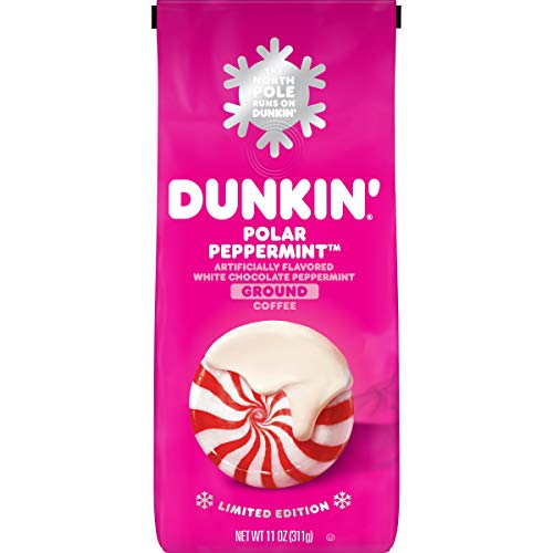 Dunkin White Chocolate Peppermint Flavored Ground Coffee, 11 Ou