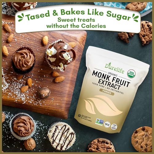 Durelife Organic 100% Pure Monk Fruit sweetener, No Erythritol, ...