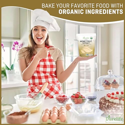 Durelife Organic 100% Pure Monk Fruit sweetener, No Erythritol, ...