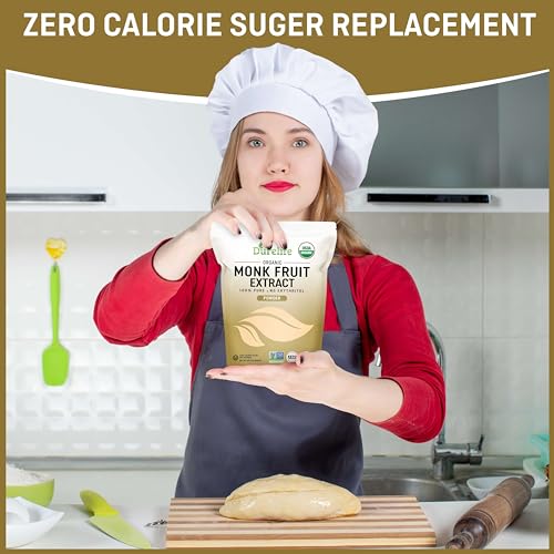Durelife Organic 100% Pure Monk Fruit sweetener, No Erythritol, ...